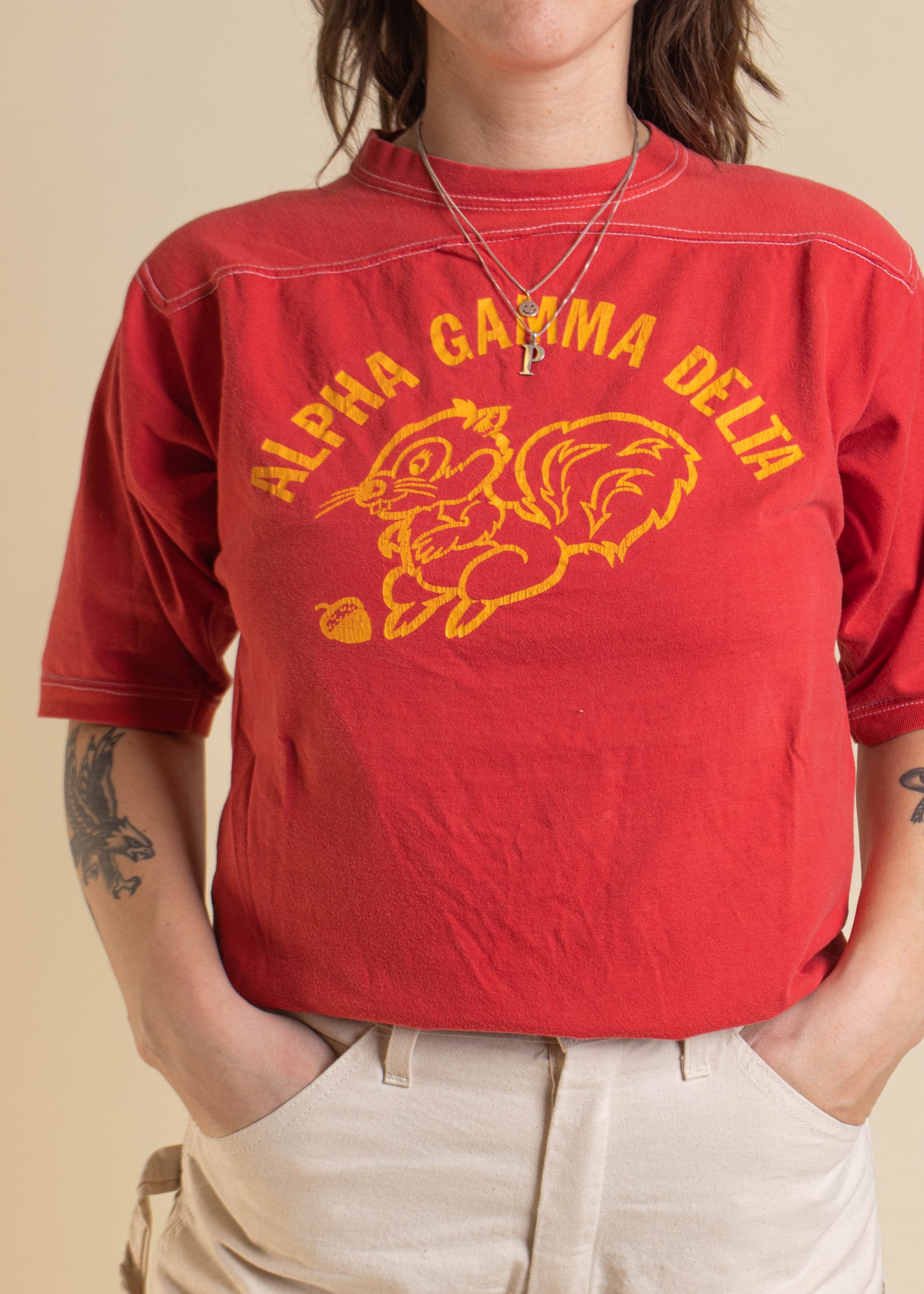 1980s FSSC Alpha Gamma Delta Souvenir T-Shirt Size S/M