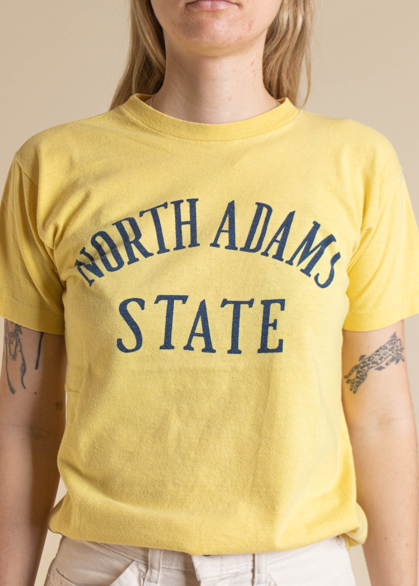 1970s Champion Blue Bar North Adams State Souvenir T-Shirt Size XS/S