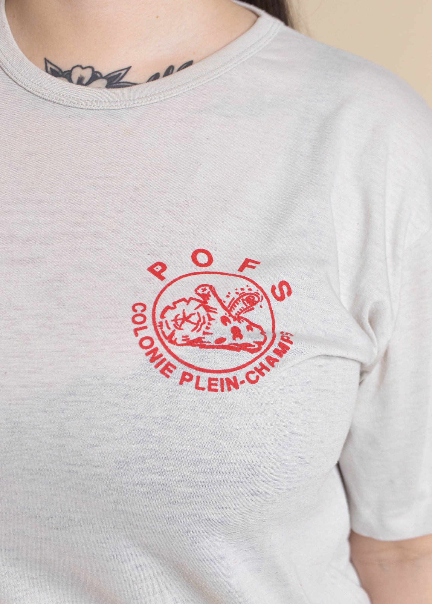 1970s POFS Colonie Plein-Champs Souvenir T-Shirt Size L/XL