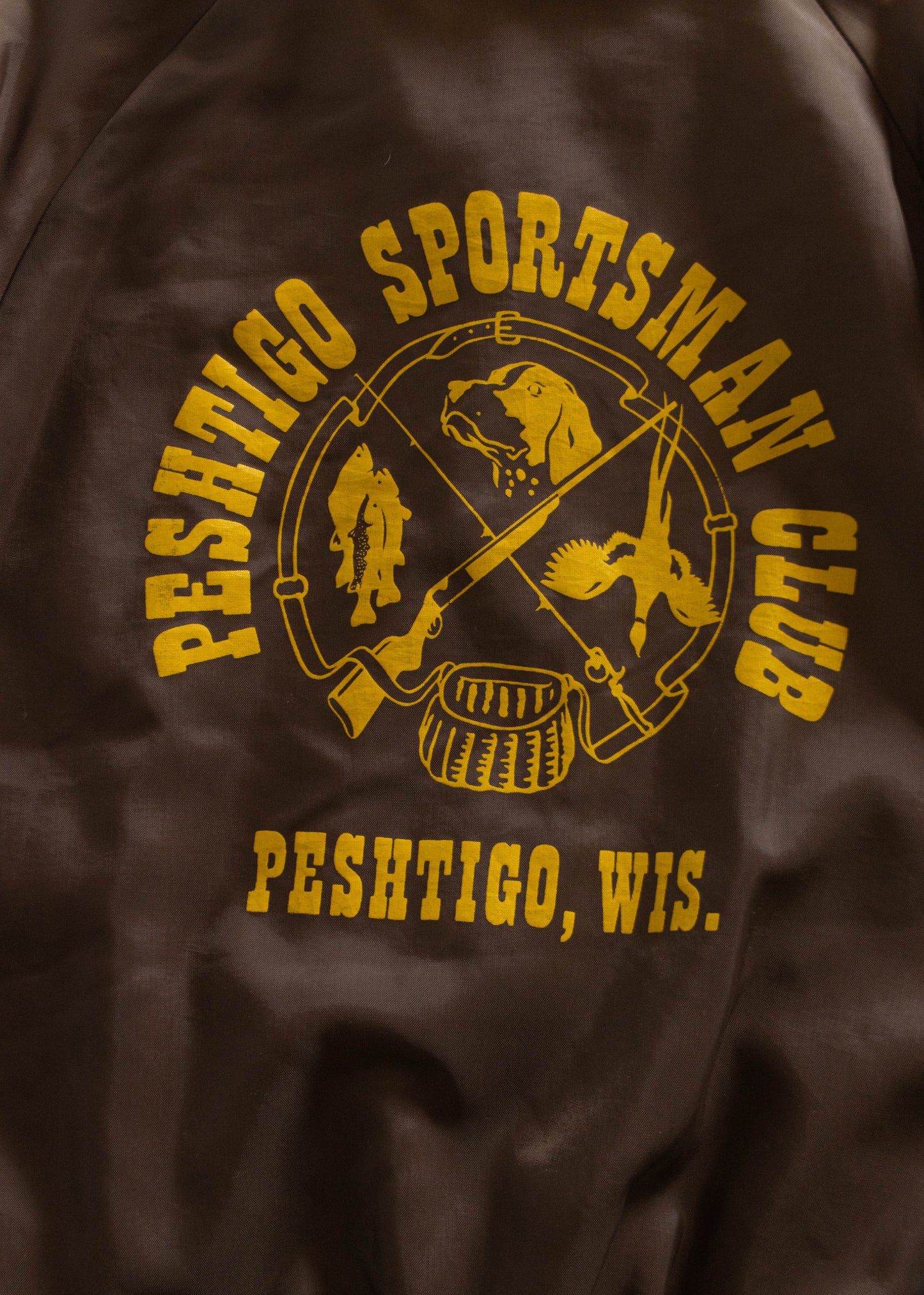 1970s Don Alleson Athletic Peshtigo Sportsman Club Nylon Bomber Jacket Size M/L