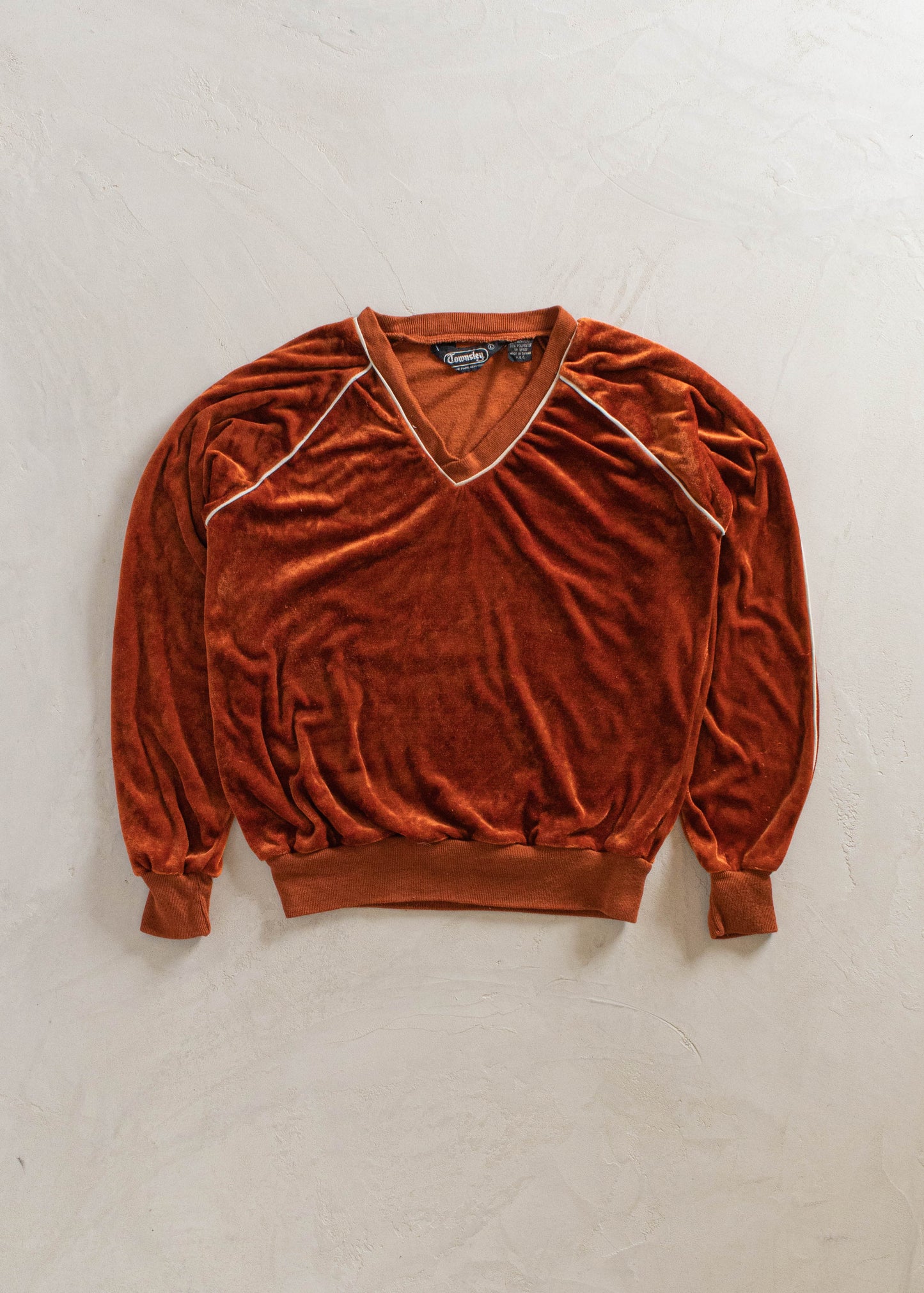 1970s Townsley Velour Long Sleeve Shirt Size S/M
