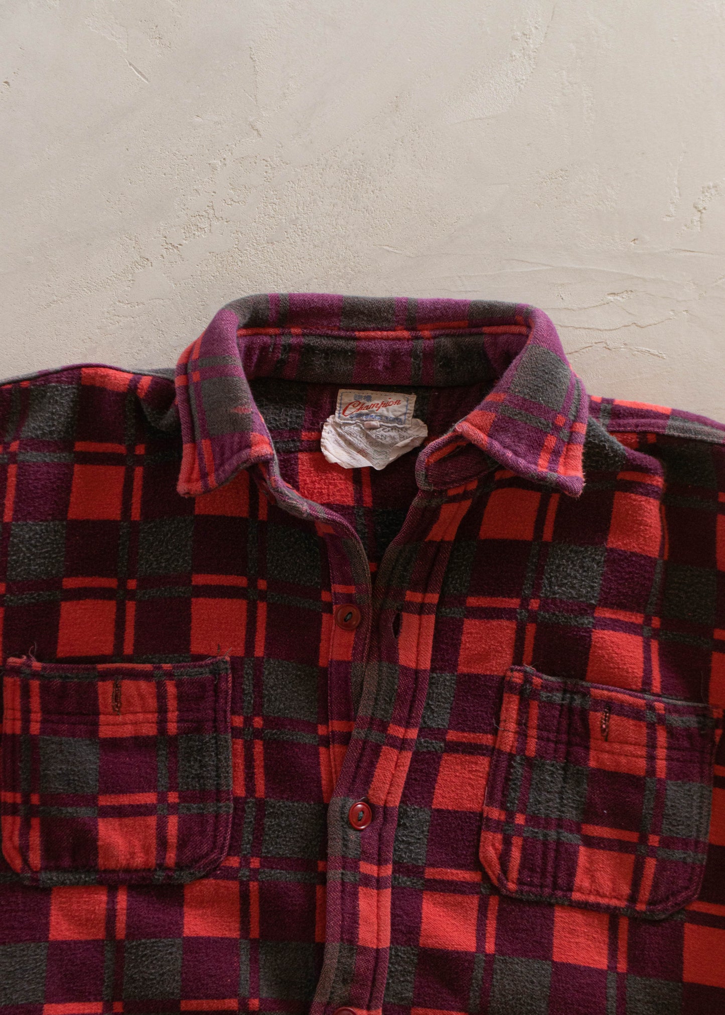 1980s Champion Flannel Button Up Shirt Size M/L