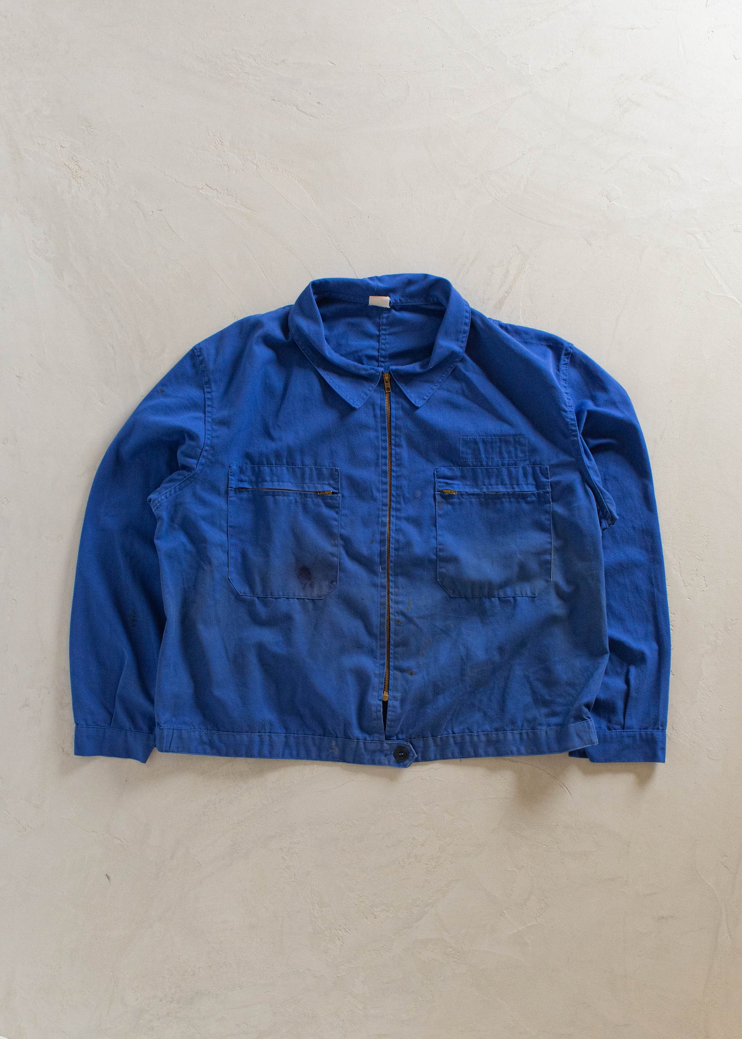 1980s Tergal European Workwear Zip Up Chore Jacket Size 2XL/3XL