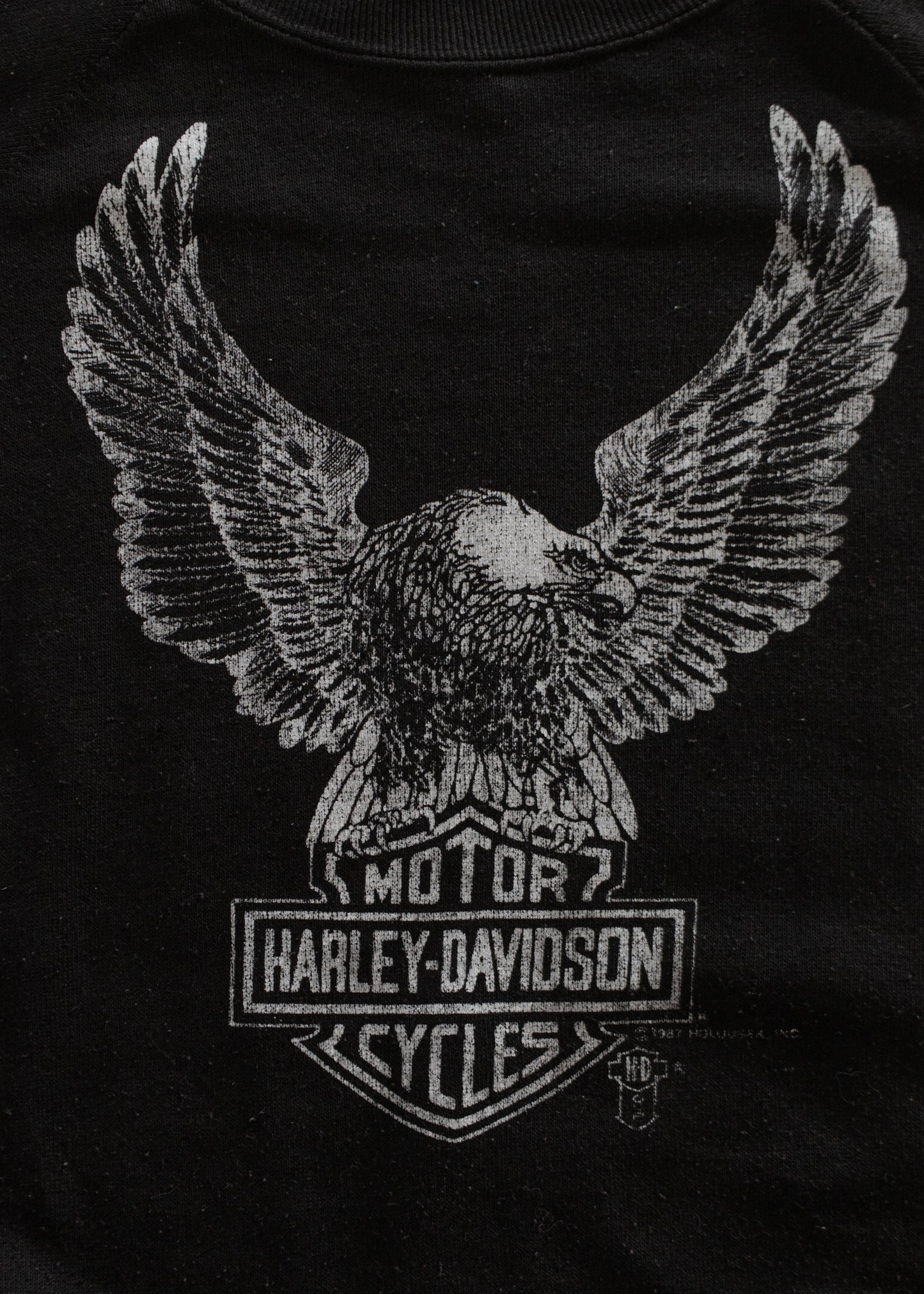 1987 Harley Davidson Short Sleeve Raglan Sweatshirt Size M/L