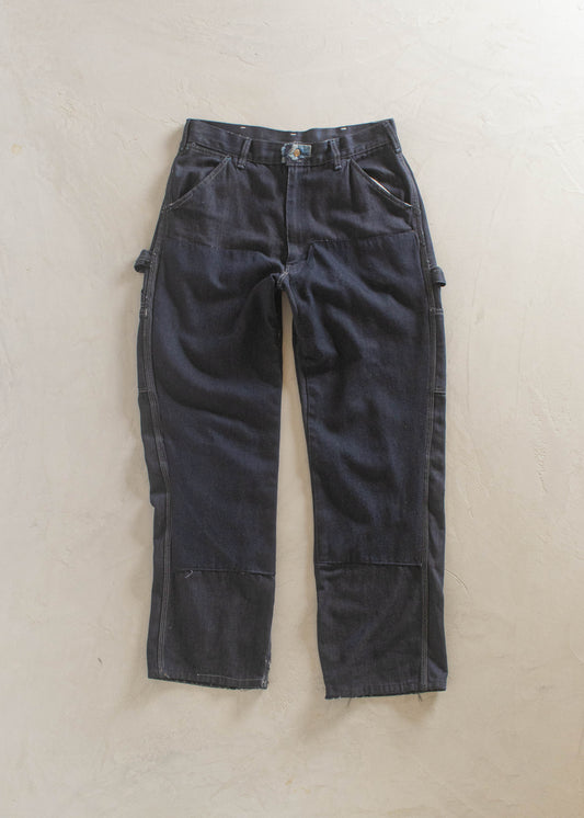 1970s Denim Double Knee Carpenter Pants Size Women's 29 Men's 32