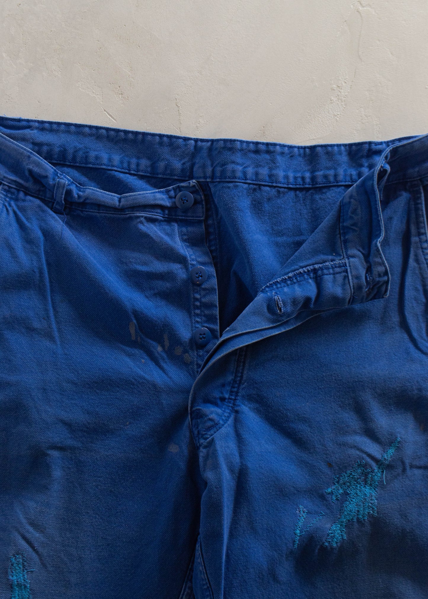 1980s French Workwear Chore Pants Size Women's 36 Men's 38