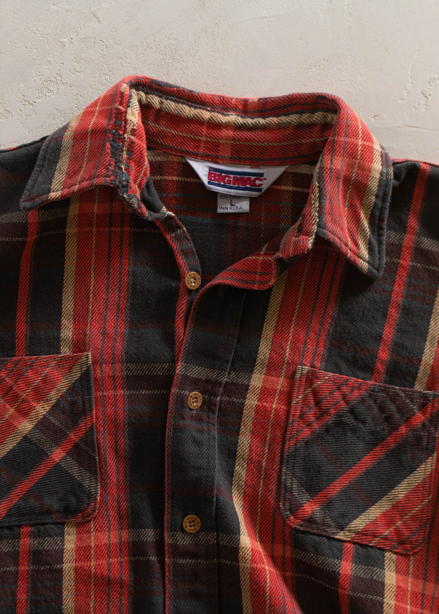 1970s Big Mac Cotton Flannel Button Up Shirt Size M/L