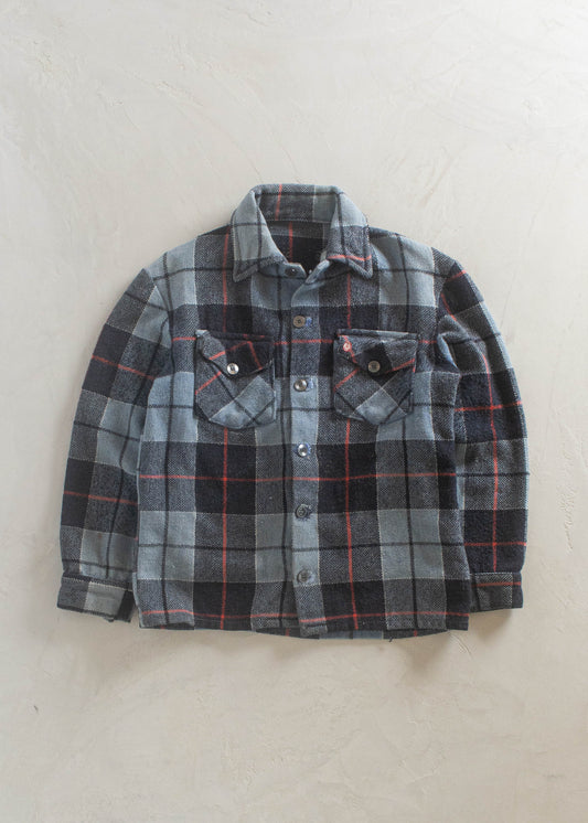 1980s Wool Flannel Button Up Shirt Size M/L