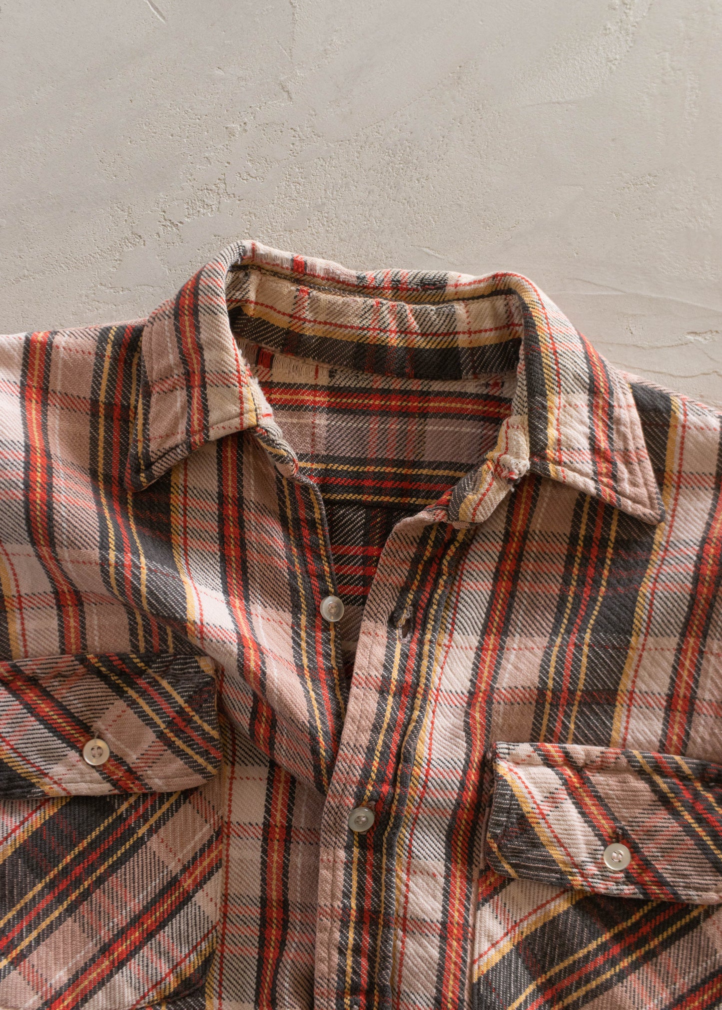 1970s Cotton Flannel Button Up Shirt Size XS/S