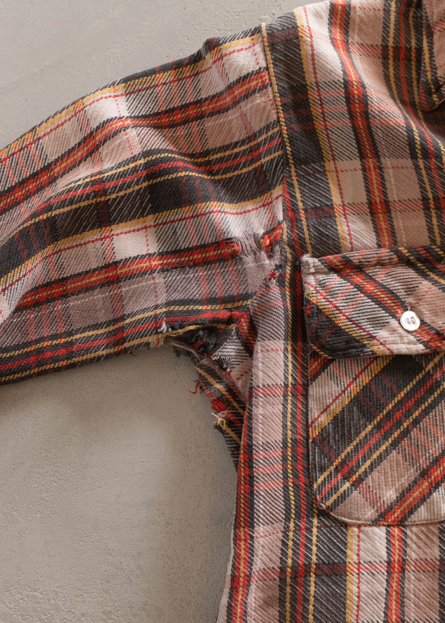 1970s Cotton Flannel Button Up Shirt Size XS/S