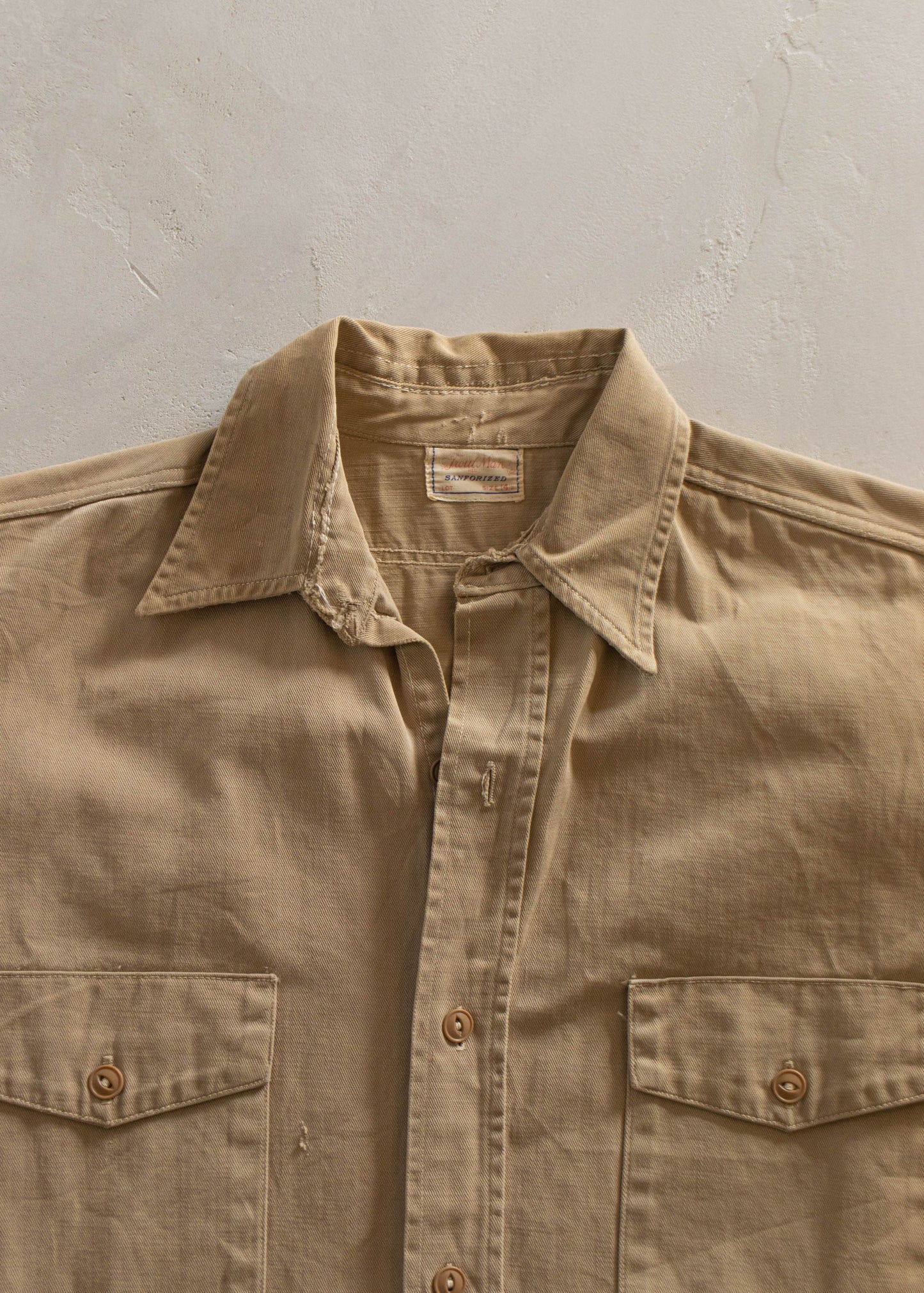 1950s Trout Man Button Up Shirt Size S/M