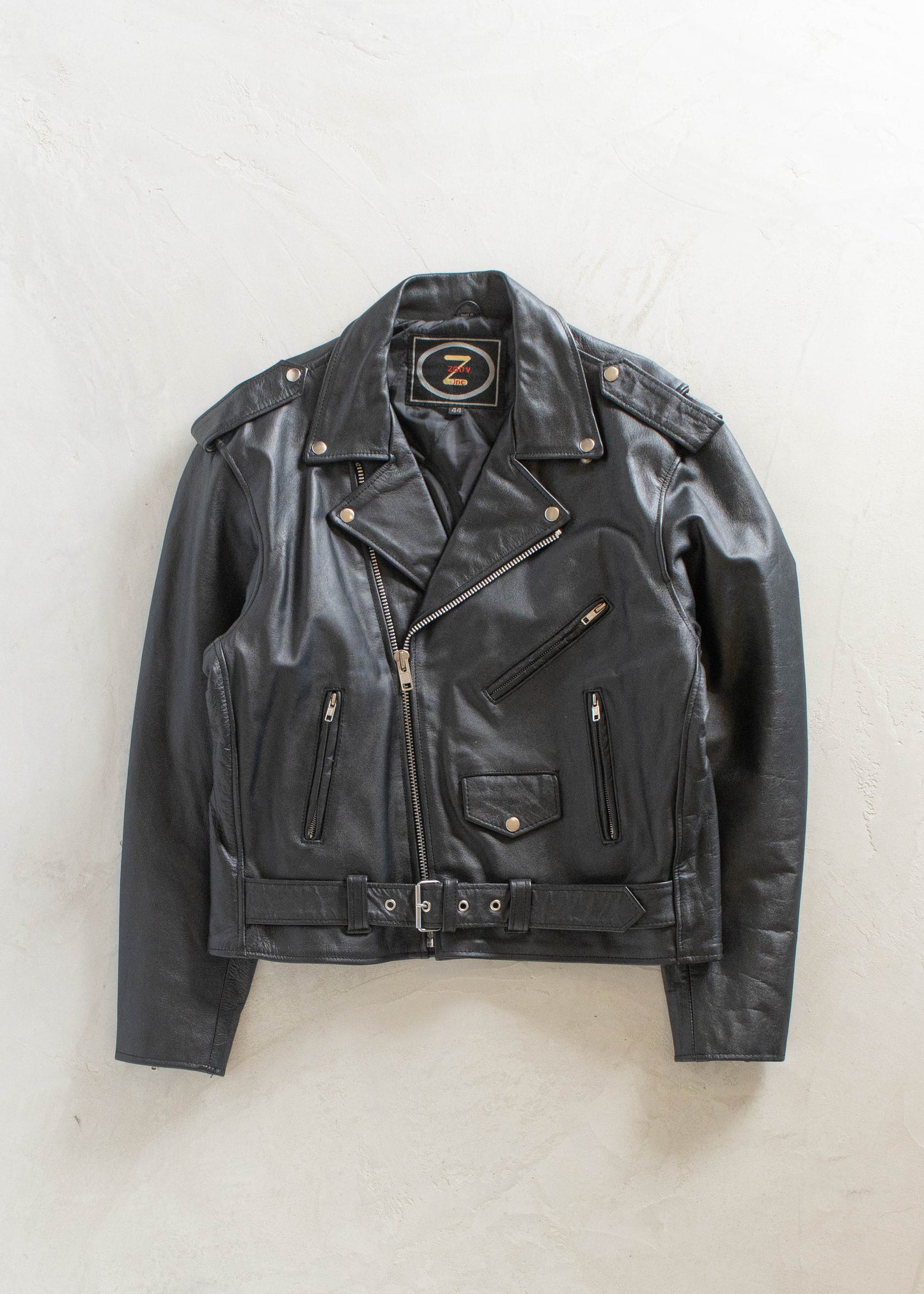 1980s Zony Inc Leather Moto Jacket Size M/L