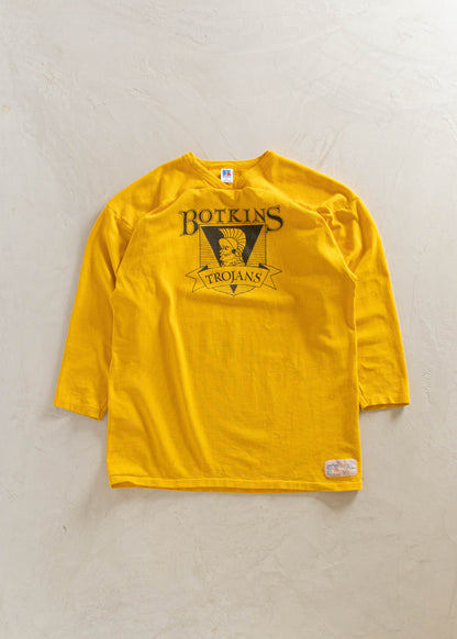 1980s Russel Athletic Botkins Trojans Long Sleeve Sport Jersey Size L/XL