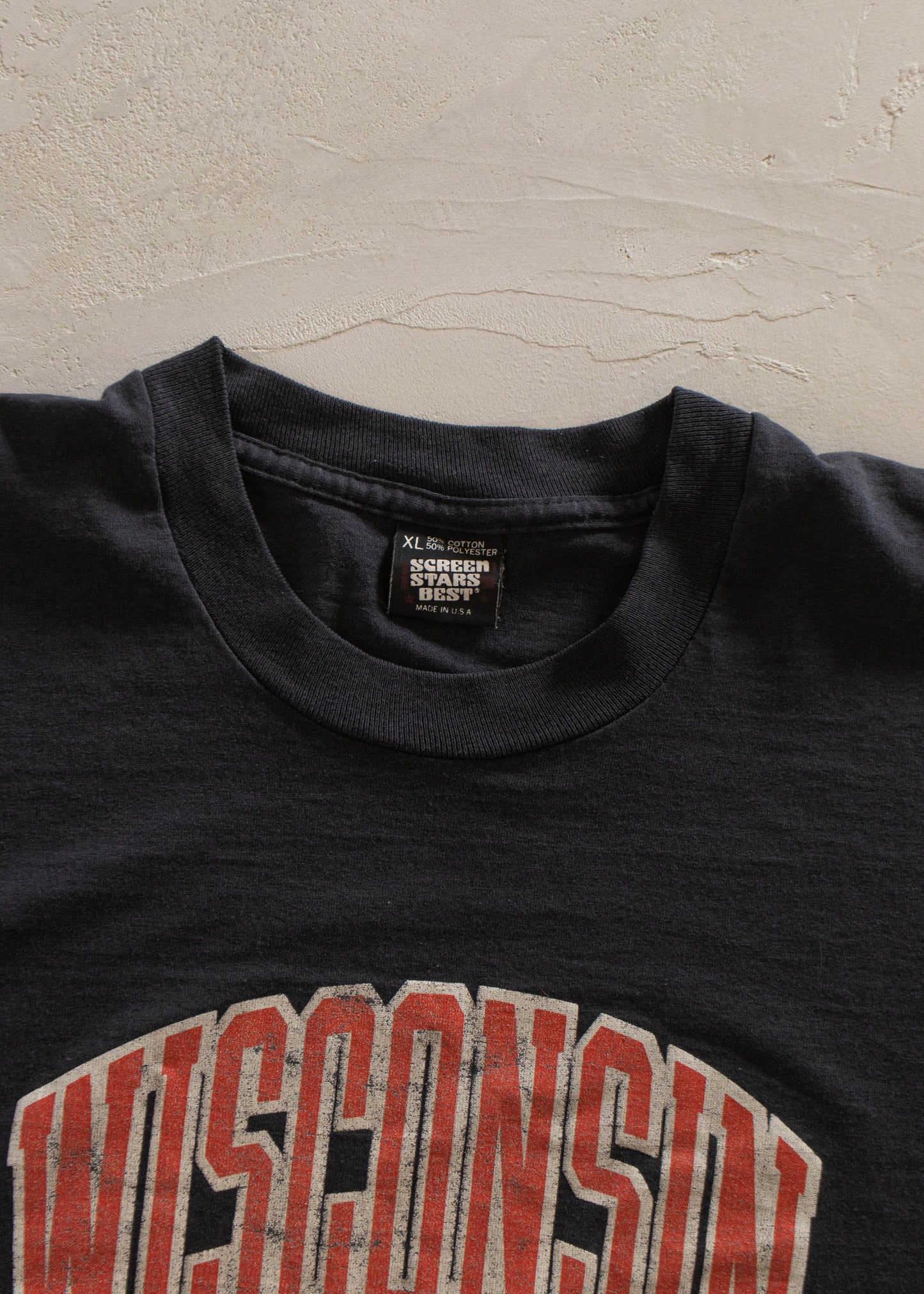 1980s Screen Stars Wisconsin Badgers Sport T-Shirt Size L/XL
