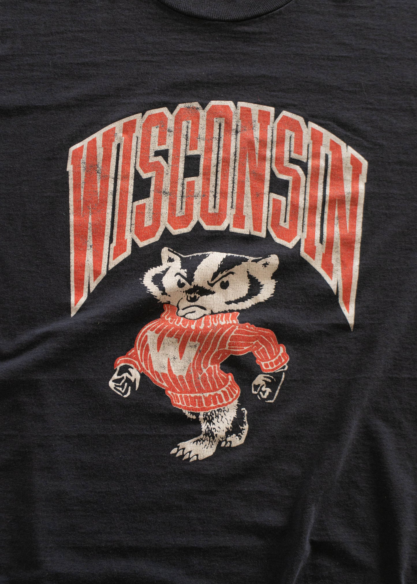 1980s Screen Stars Wisconsin Badgers Sport T-Shirt Size L/XL