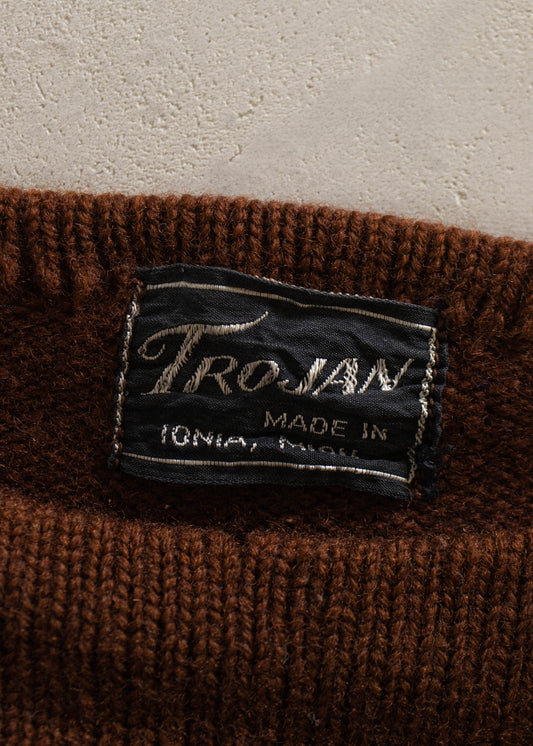 1950s Trojan Varsity Letterman Pullover Sweater Size XS/S
