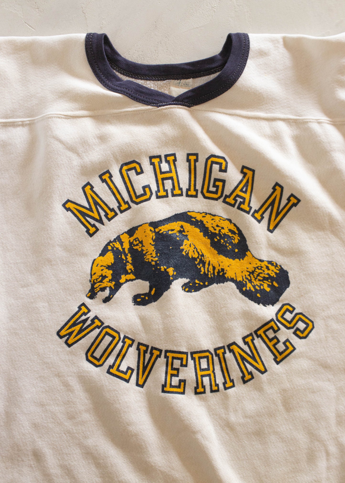 1980s Bike Michigan Wolverines Shortsleeve Sweatshirt Jersey Size M/L