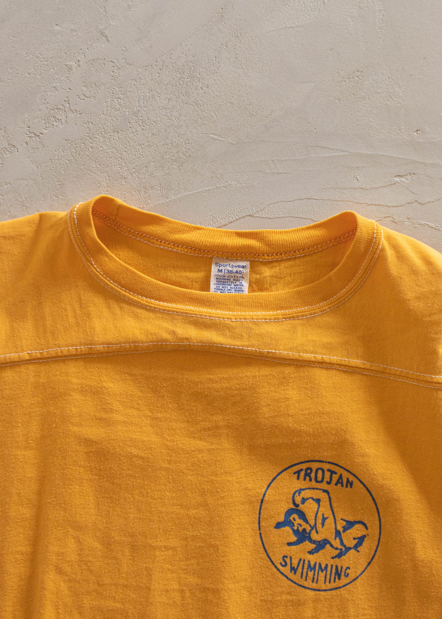 1980s Sportswear Trojan Swimming Sport T-Shirt Size S/M
