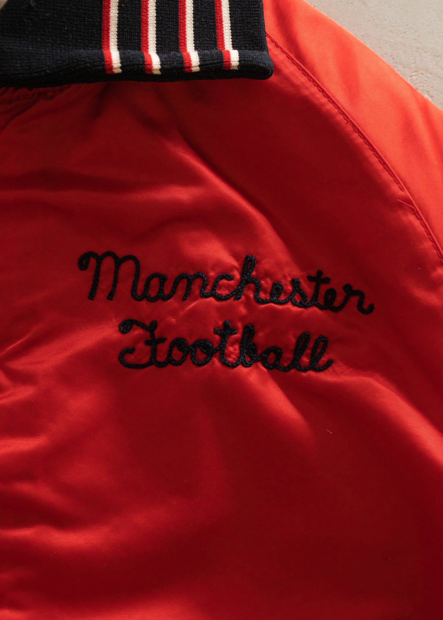 1980s Manchester Football Nylon Bomber Jacket Size L/XL