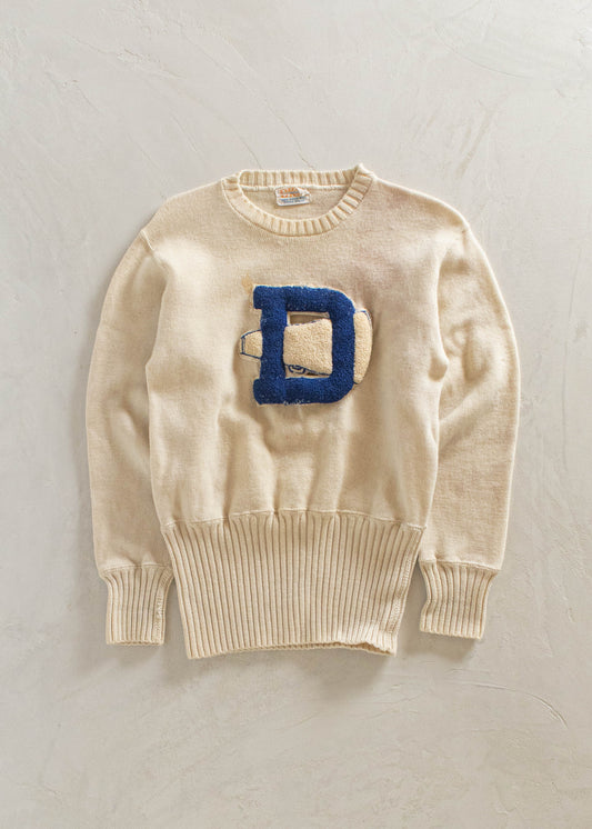 1950s Detroit Knitting Mills Varsity Letterman Sweater Size 2XS/XS