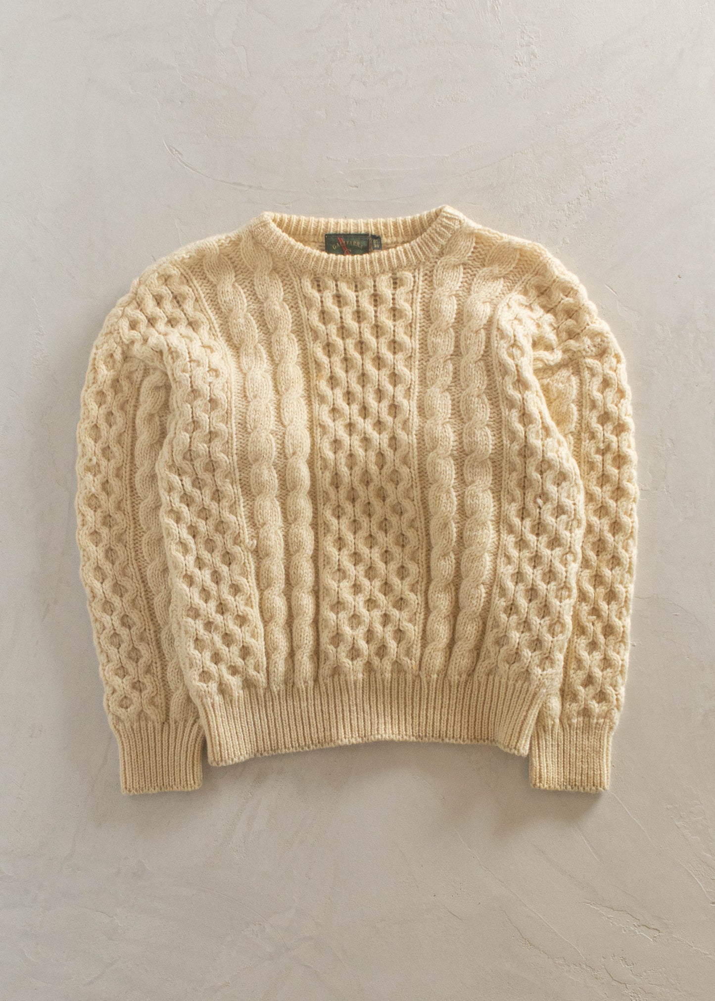 1980s Gaeltarra Cable Knit Wool Fisherman Sweater Size S/M