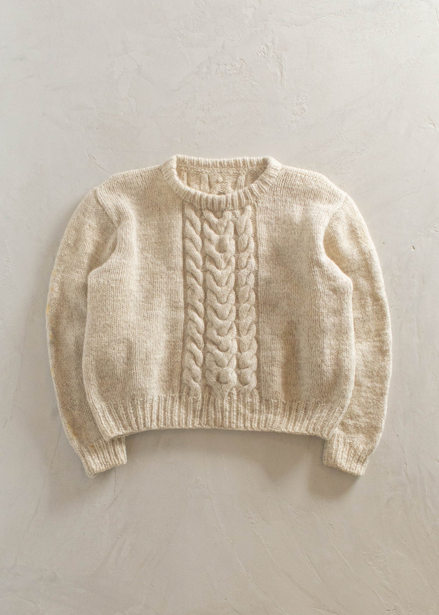 1980s Cable Knit Wool Fisherman Sweater Size M/L