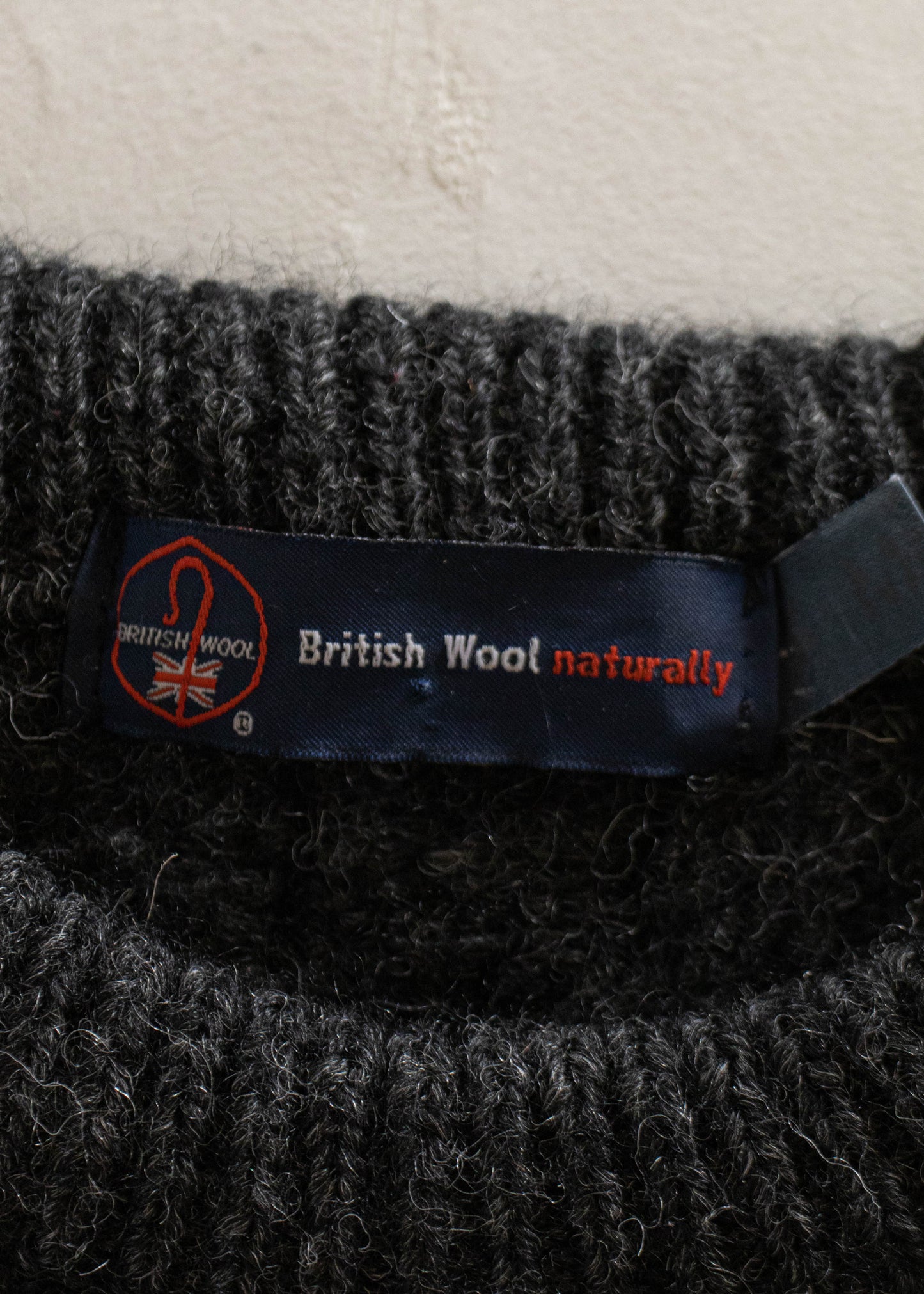 1980s British Wool Cableknit Wool Sweater Size S/M