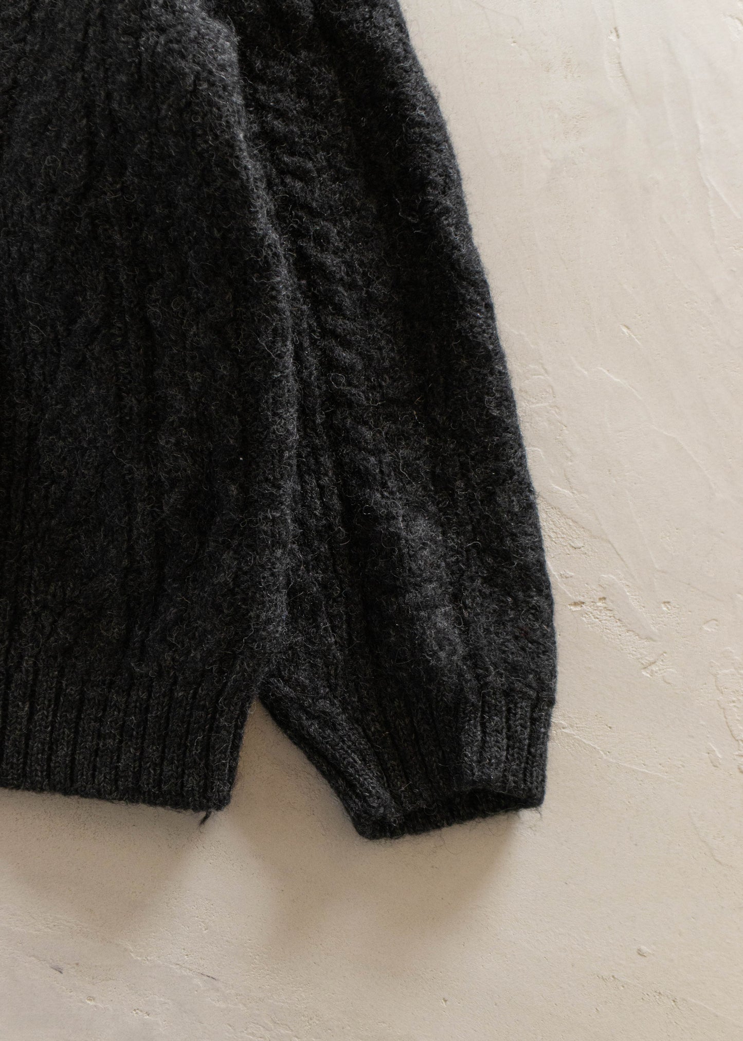 1980s British Wool Cableknit Wool Sweater Size S/M