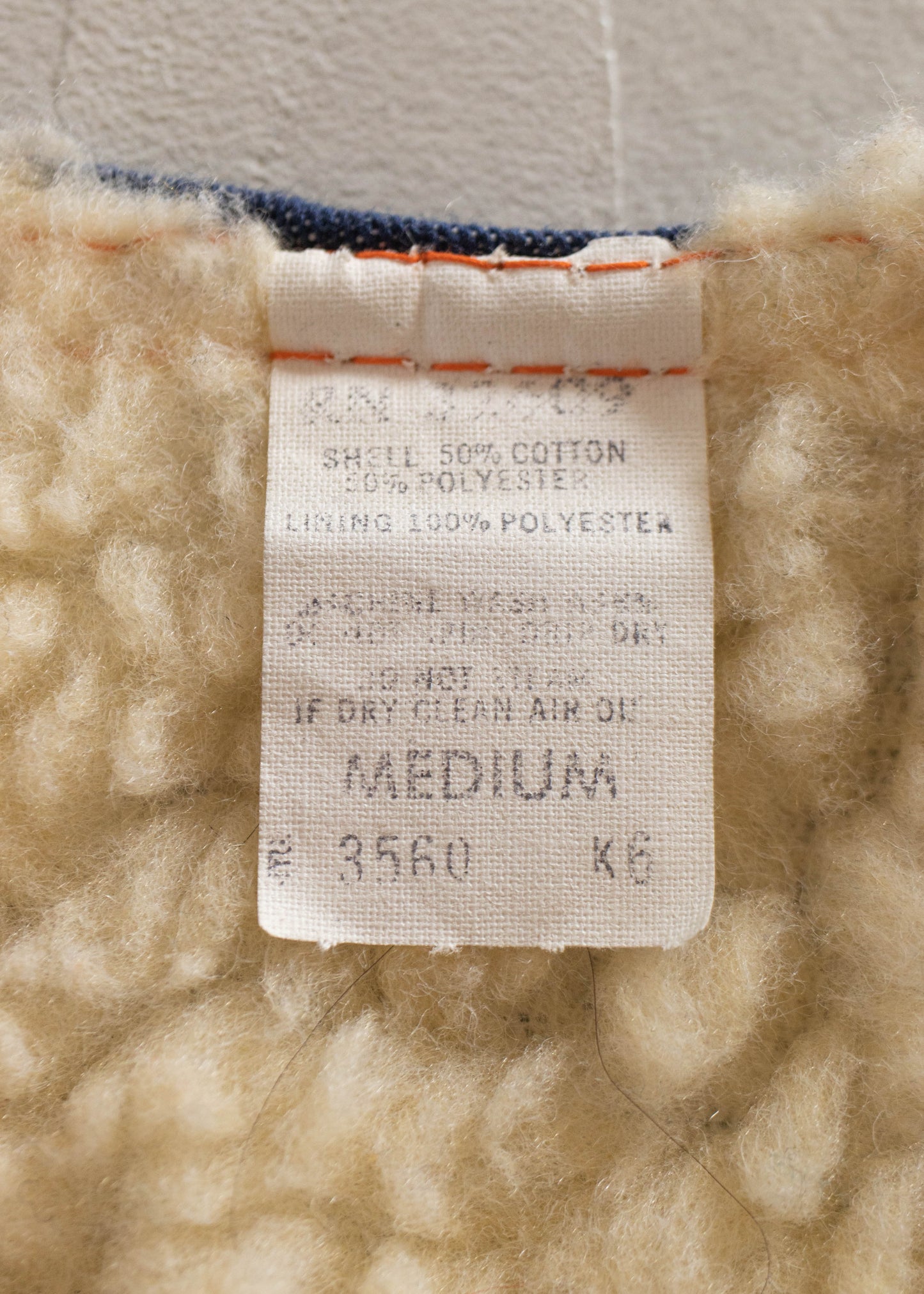 1970s Sherpa Lined Denim Vest Size S/M
