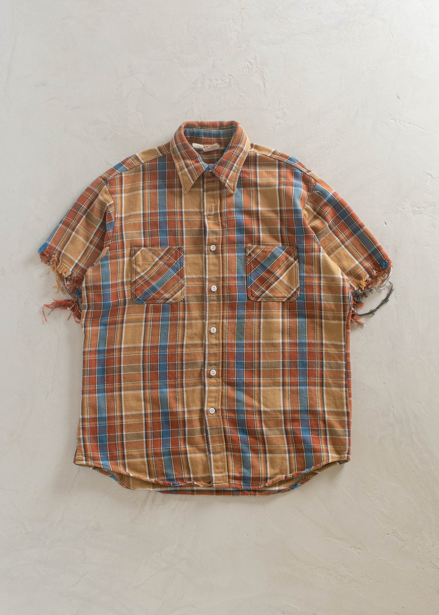 1970s Big Mac Cotton Flannel Short Sleeve Button Up Shirt Size XL/2XL