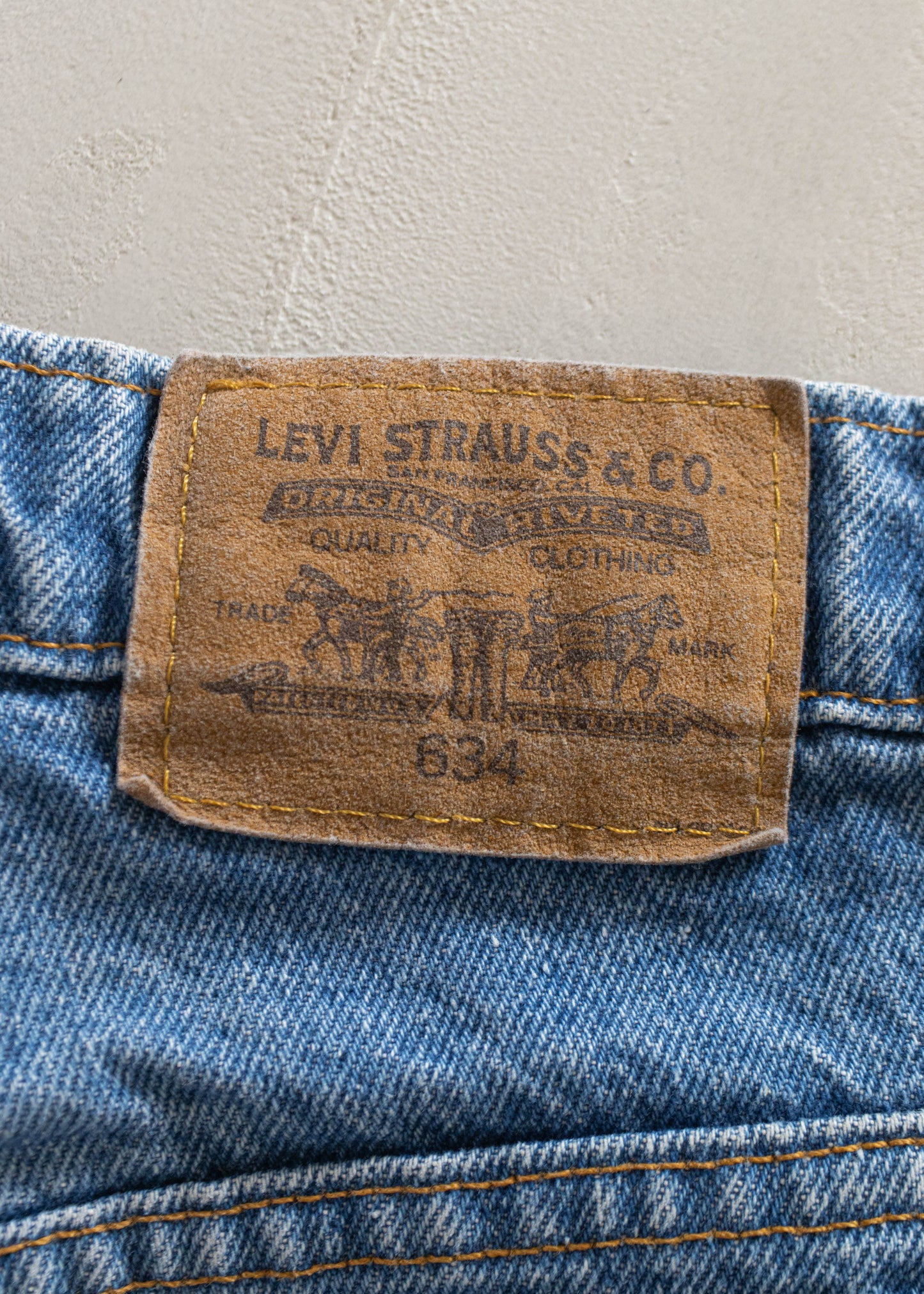 1980s Levi's 634 Orange Tab Midwash Jeans Size Women's 33 Men's 36