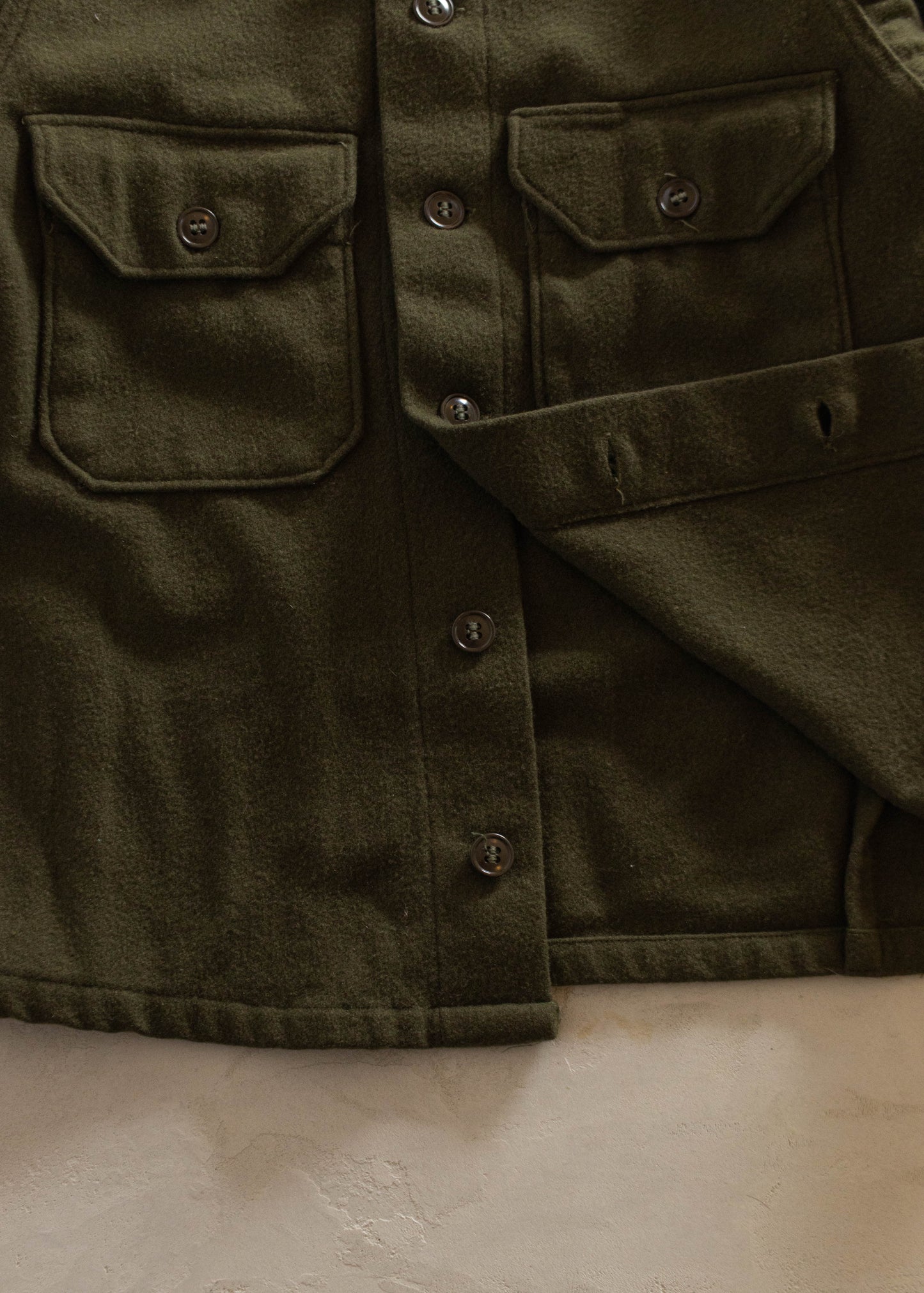 1980s Military Wool Button Up Shirt Size S/M