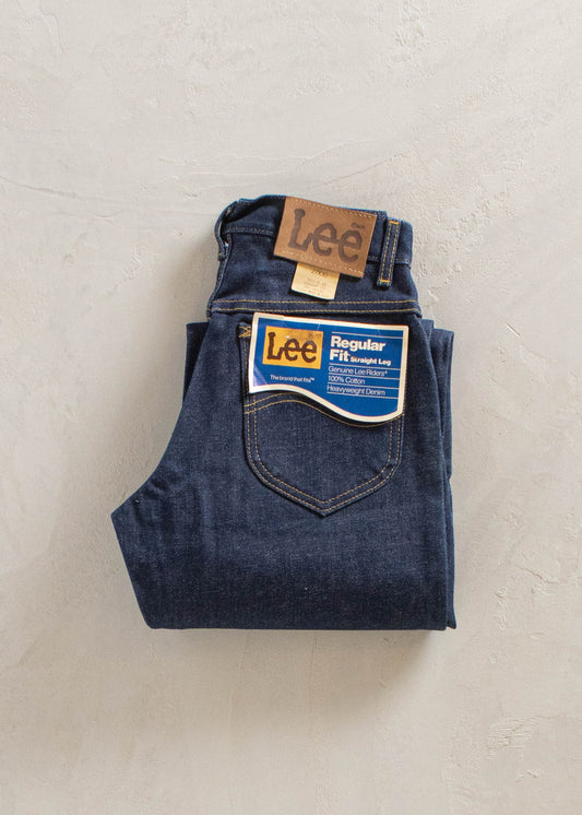 1970s Deadstock Lee Riders Dark Wash Straight Leg Jeans Size Women's 25 Men's 28