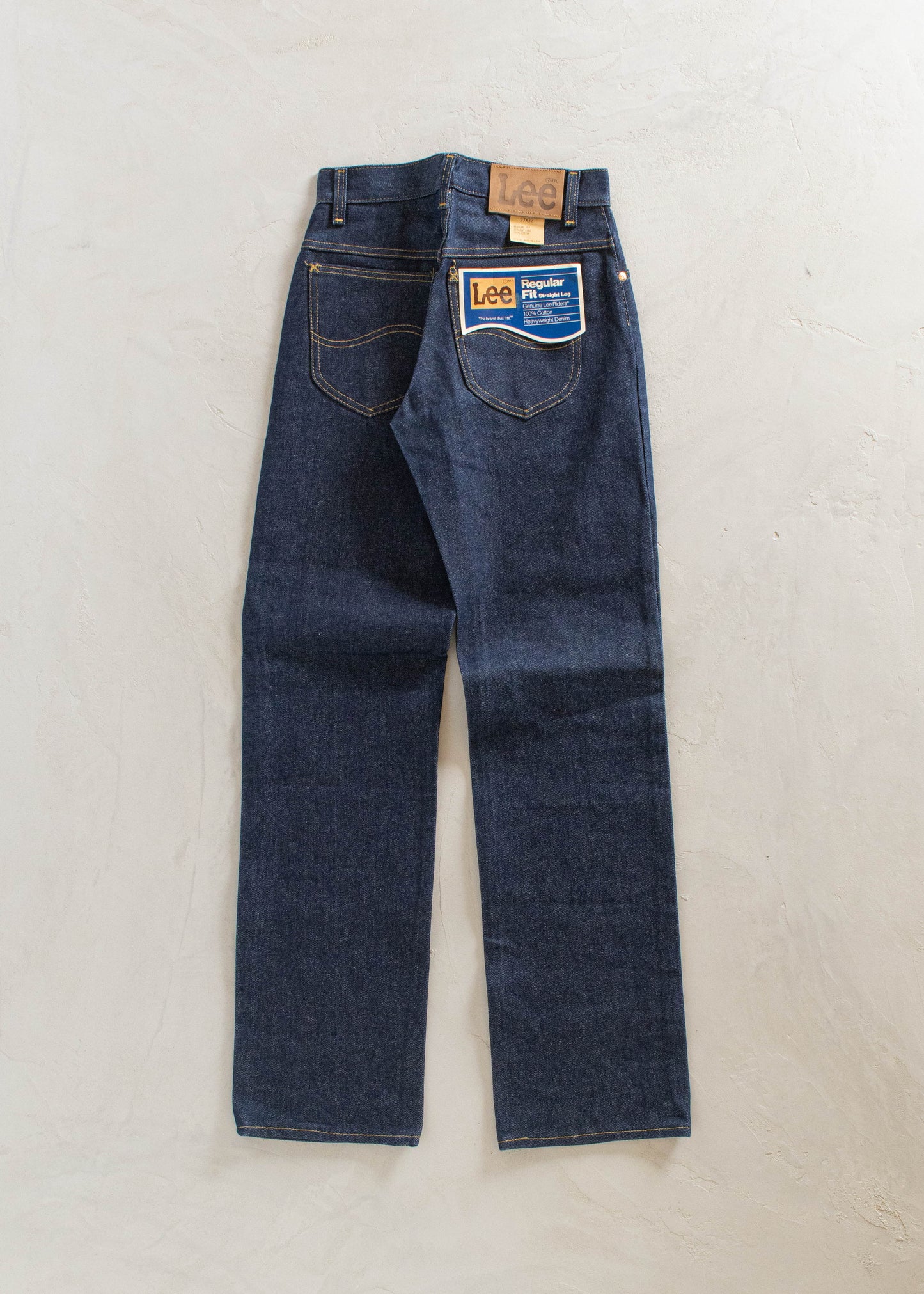 1970s Deadstock Lee Riders Dark Wash Straight Leg Jeans Size Women's 25 Men's 28