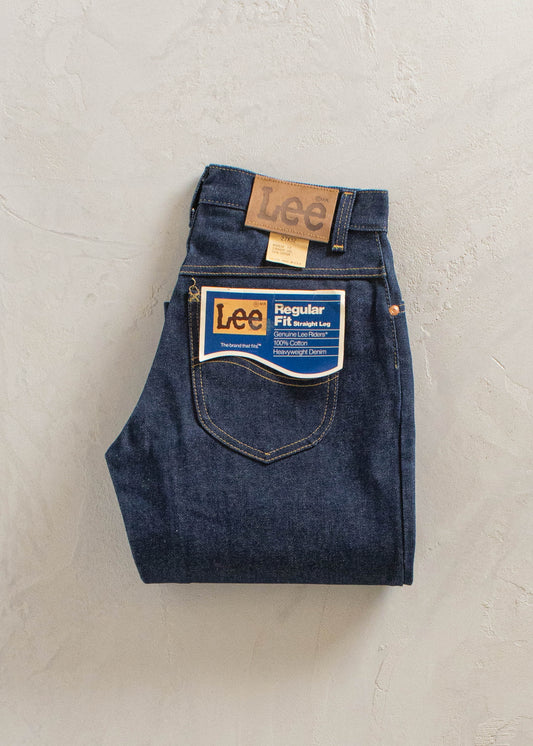 1970s Deadstock Lee Riders Dark Wash Straight Leg Jeans Size Women's 25 Men's 28