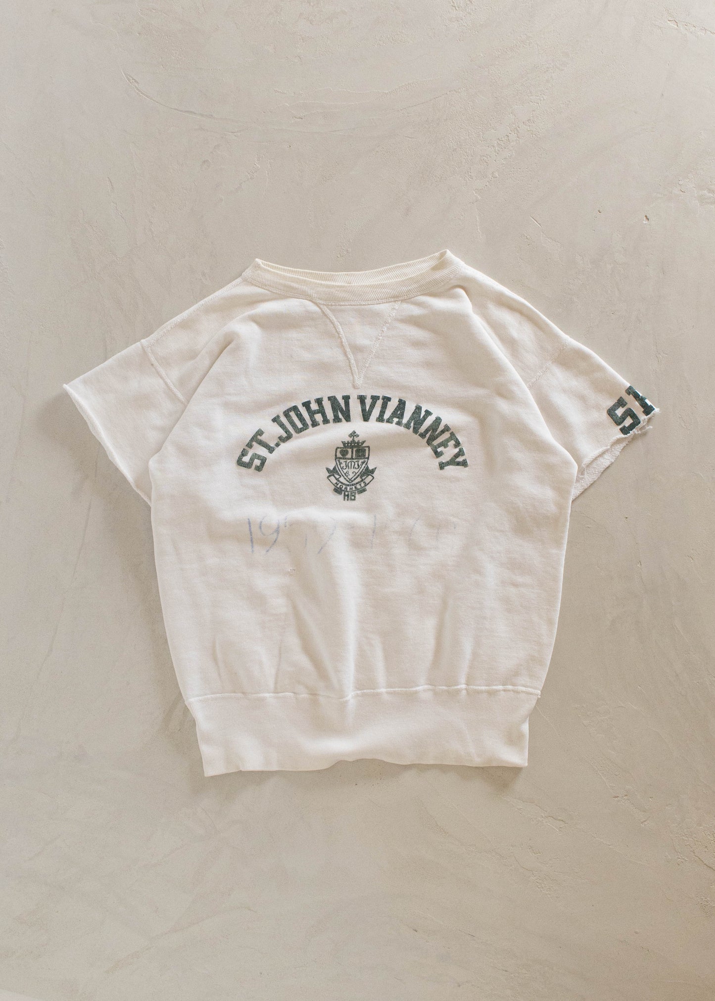 1950s St. John Vianney High Single V Short Sleeve Sweatshirt Size S/M