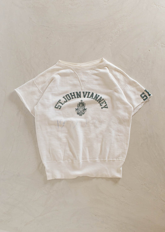 1950s St. John Vianney High Single V Short Sleeve Sweatshirt Size S/M